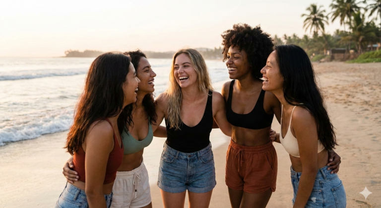 girls-in-a-beach